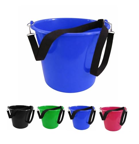 NETPROSHOP Eimer zum Umhängen inkl. Gurtband perfekt für Einzelfütterung 7 Liter oder 12 Liter, Groesse:L, Farbe:Dunkelblau