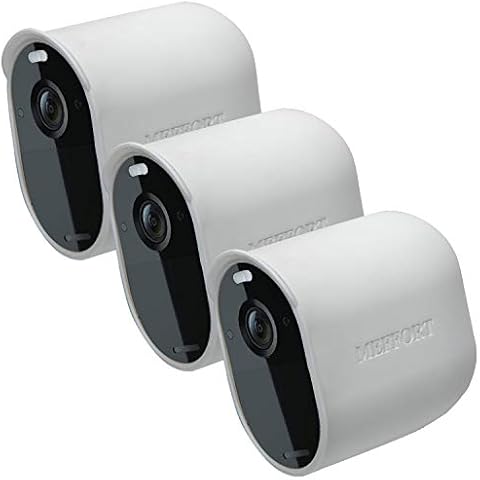 Meffort Inc Silicone Skin Case Cover with Sun Glare UV & Weather Protection Camouflage Disguise Covers Compatible with Arlo Essential Camera - White (3 Pack) Cover