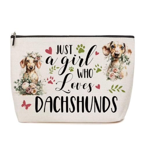 Lovdazzles Dachshund Gifts for Girls Makeup Bag Funny Animal Cosmetic Bag