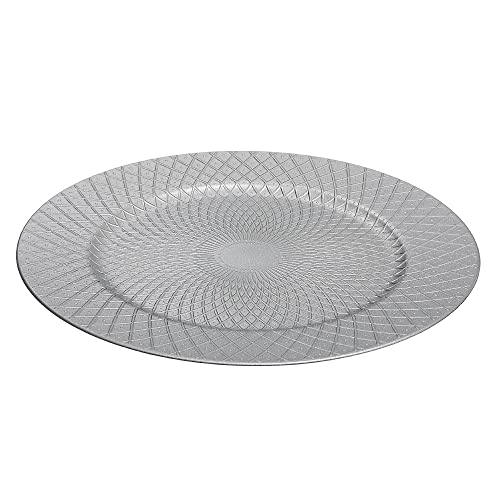 Plato cargador ih casa décor 13" plateado set 6 miniatura 1