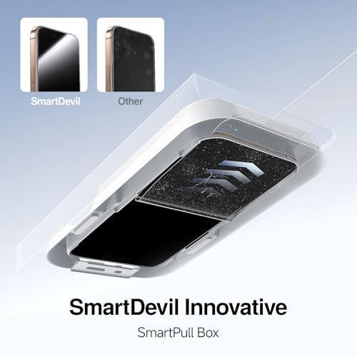 Image of SMARTDEVIL (3 Pack) HD Clear Screen Protector for iPhone 16 Pro Max, Anti-Shatter 9H Tempered Glass, Anti-Fingerprint Coating, SmartPull Box Bubble-Free Easy Install, Face ID & Case-Friendly