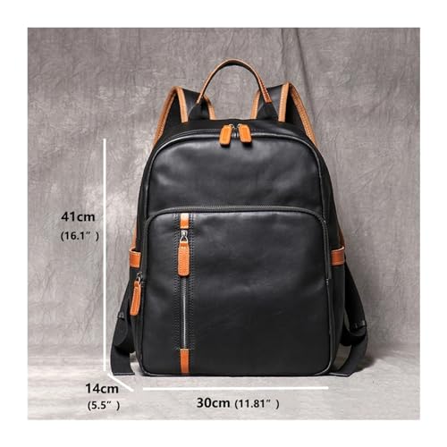 Vintage Leather Mens Backpack Cowhide Travel Backpack For Men(Green)2