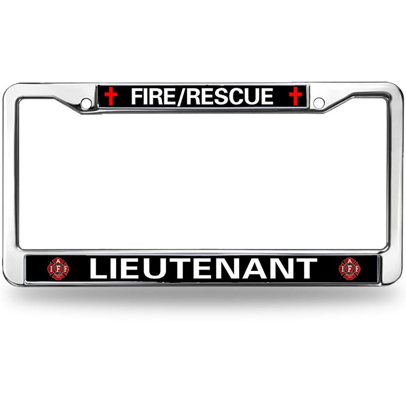 Image of Firefighter License Plate Frame for Car Lovers Firefighter Pride Scratch-Resistant License Plate Frame Fire Rescue Power