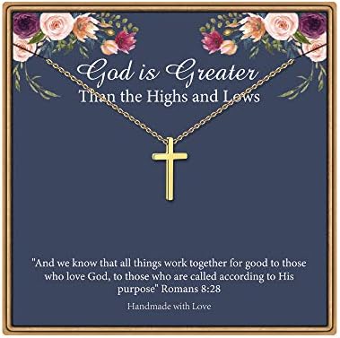 IEFLIFE 14K Gold Filled Cross Pendant Necklaces for Women, Mothers Day Birthday Gifts