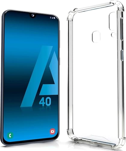 Generico Cover Trasparente per SAMSUNG GALAXY A40, Custodia Resistente in TPU, Anti Urto con Angoli Rinforzati, Protezione Bordi e Antigraffio