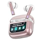 ZIUTY Wireless Earbuds Bluetooth Headphones, ANC/ENC Noise Cancelling, Ear Buds with Multifuntional Touch Screen, 40H Stereo Sound for Sports, IPX7 Clear Calls, 5 EQ for iOS Android (Rose Gold)