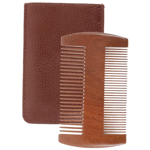 PACKOVE Four Sided Beard Comb Static Styling Tool with Storage Bag Durable for Easy Travel and Grooming Unique Dual Sided Teeth for Beard Care