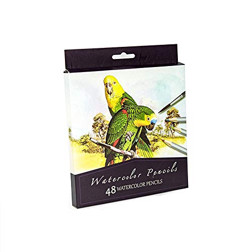 48 Watercolor Pencils Professional Water Soluble Color Pencil Sets Premium Soft Core Colored Pencils for Adults and Kids Coloring Book, Sketching and Drawing