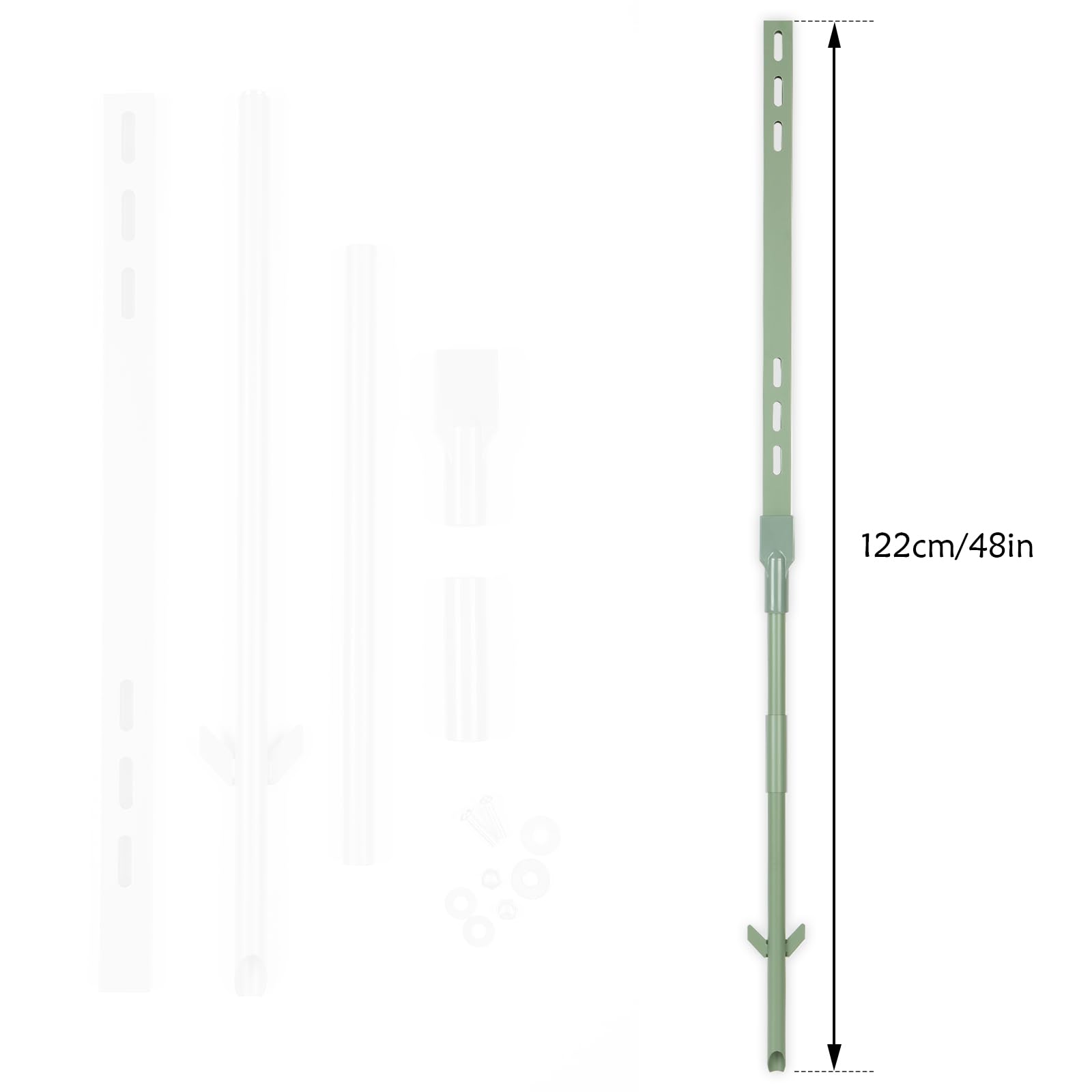2pcs Garden Sign Mount Post Yard Sign Stakes Stand Sign Holder Aluminium Pathwork Stakes with Spike for Outdoor 122cm High(Green - Image 2