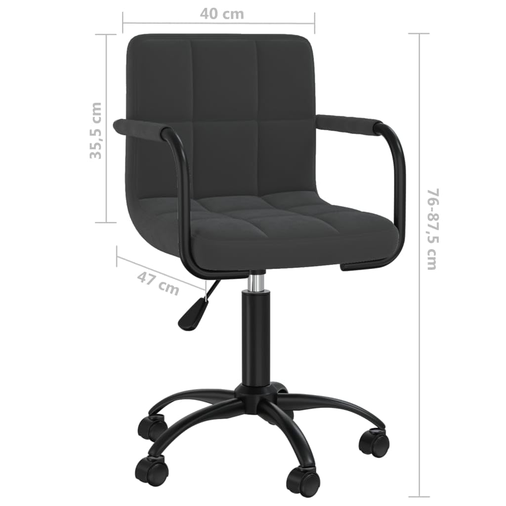 Sedia da ufficio girevole in velluto nero, sedia da scrivania regolabile in altezza con ruote, moderna sedia girevole imbottita con rivestimento in velluto, comoda sedia direzionale per casa e
