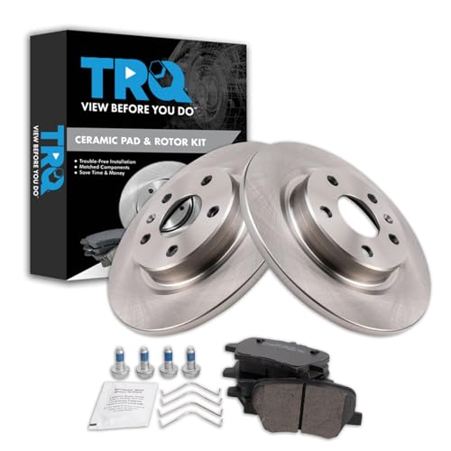Image of TRQ Rear Brake Pad and Rotor Set Ceramic Vented Rotors 280mm Compatible with 2019-2022 Volvo XC40