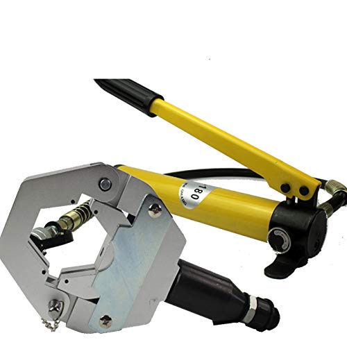 CGOLDENWALL Separable Hydraulic Hose Crimper 7842B Manual Hose Crimper Kit Air Conditioning Repair Handheld Hydraulic Hose Crimping Tool with Manual Pump (FS-7842A+CP-180)