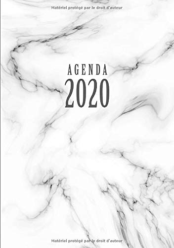Télécharger Agenda: Semainier - Petit Format A5 - Marbre Blanc Noir - Calendrier Janvier à Décembre PDF