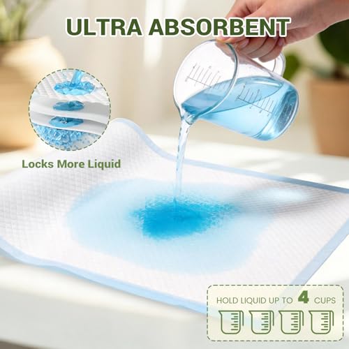 Image of IMMCUTE 100 Count Premium Puppy Pads, 22 inchx23 inch Dog Pee Pads - Ultra-Soft Heat-Sealed, 6-Layer Leak-Proof & Super Absorbent Potty Training Pads for Dogs, Cats, Pets | Crate Training & Indoor Use, Blue