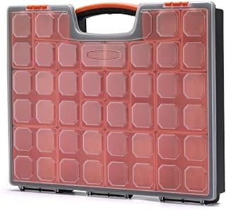 CASOMAN Multi-Purpose Portable Plastic Organizer with 24 different Size Removable Bins, Organizers and Storage Case for Hardware, Screws, Bolts, Nuts, Nails, Tools, Arts