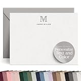 OUTLINE MONOGRAM - Personalized Flat Professional Stationery/Stationary Card Set