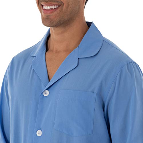 Image of Fruit of the Loom Men's Long Sleeve Broadcloth Pajama Set