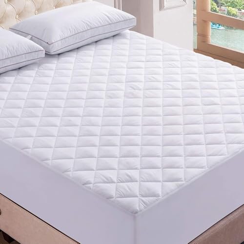 Mattress Protector King Size Bed Topper 30CM Deep Protectors Luxury Hotel Quality White Fitted Bed Covers Pad Anti Allergy Soft Sheets Single 4ft Small Double Superking (King) - Image 6