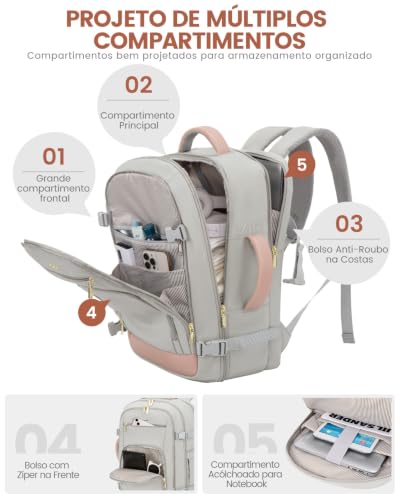 Image of LOVEVOOK Travel Backpack for Women, 50L Carry On Backpack Flight Approved