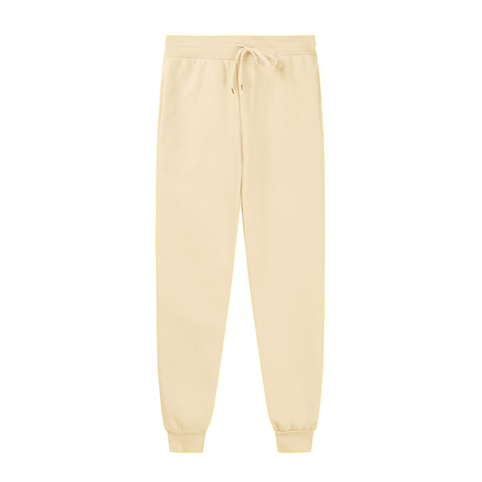 XUNRYAN Sweatpants Womens High Waist Pants Sports Casual Athletic Workout Gym Joggers with Pockets 2023 Fall Fashion Clothes Beige