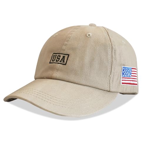 LELVK American Flag Patriotic Baseball Cap | Embroidered USA Flag 100% Cotton Adjustable Hat for Men & Women — view 2