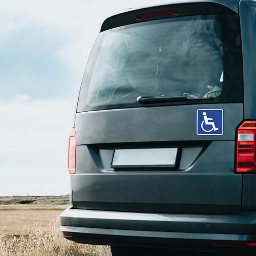 Rollstuhl Magnet-Schild I 20 x 20 cm I für Rollstuhl-Fahrer, Menschen mit Behinderung I magnetisches Auto-Schild für Behinderten-Transport I hin359