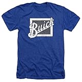 Buick Distressed Emblem Unisex Adult Heather T Shirt for Men and Women, X-Large Royal Blue