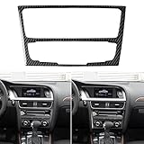 NVCNX Carbon Fiber Compatible with Audi A4 B8 2009-2016 / S4 2010-2016 / A5 S5 2008-2017 / RS5 2013-2015 Car AC CD Panel Cover Stickers Decals Interior Trim Accessories Black - A
