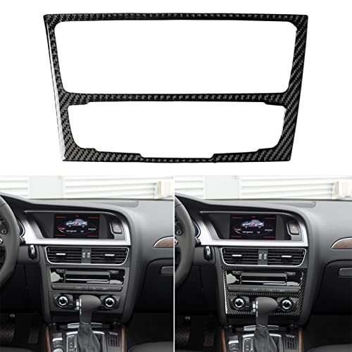 NVCNX Carbon Fiber Compatible with Audi A4 B8 2009-2016 / S4 2010-2016 / A5 S5 2008-2017 / RS5 2013-2015 Car AC CD Panel Cover Stickers Decals Interior Trim Accessories Black - A