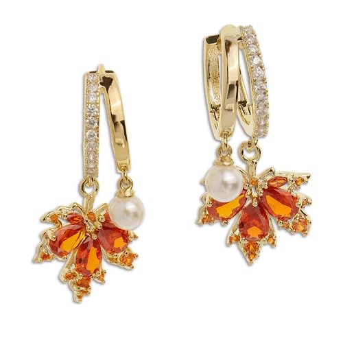 Sonateomber Double Circle Small Diamond Hoop Cartilage Earrings for Women - Sparkly Cubic Zirconia Rhinestone Huggie Snowflake/Pearl/Star Moon/Cube Drop Dangle Earring Valentines Gift - Main Image