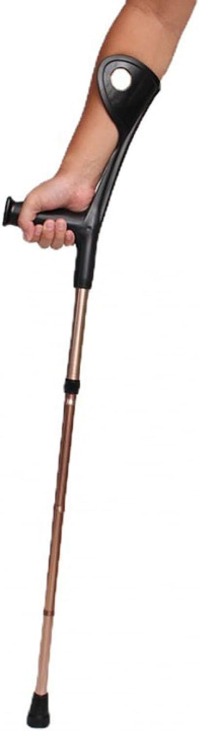 Muletas Plegables Muletas De Antebrazo De Aleación De Aluminio Muletas De Codo Aleación De Aluminio Ultraligera Plegable Auxiliar Altura Ajustable Adecuado para Personas Mayores,Brown