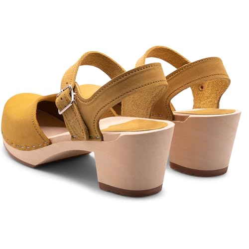Image of Sandgrens Handmade Swedish Wood Clogs for Women, High Heel Sandal | Victoria