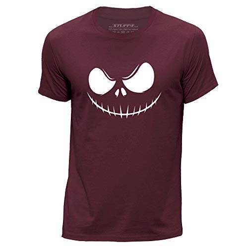 Stuff4 Herren/X groß (XL)/Burgund/Rundhals T-Shirt/Horrorfilm/Skellington Cover