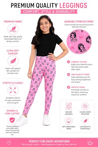 Image of BODYCARE Kids Girls Cotton Leggings | Soft Stretchable Pants, Playtime, Yoga & Casual Wear | Comfortable Elastic Waist Leggings for Toddler & Kids Girls