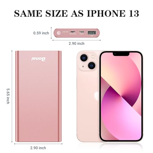 image for BONAI Portable Charger 12,000mAh 5V/3A Fast Charging Power Bank, Dural