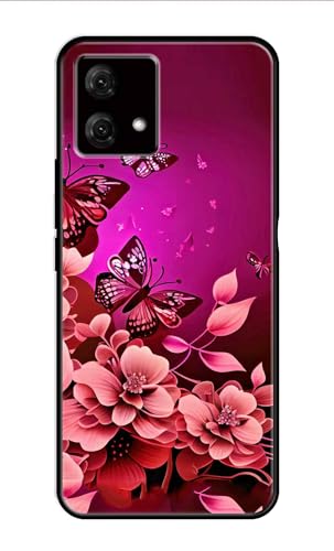 Image of Metal TPU Printed Back Cover for Motorola Moto G84 5G (Butterflies) 360 Degree Protection | Camera Protection -25092024(AH)