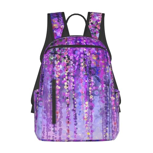 Sac à dos léger noir à motif d'arbre imprimé avec grand compartiment de rangement souple