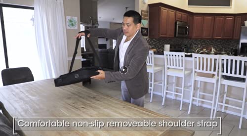 Manhattan 17 Inch Laptop Briefcase Shoulder Bag, Ultra-Lightweight & Padded Compartments, for Carrying Laptop, Notebook, Macbook, Tablet, Black, 3 Yr Mfg Warranty - 4215602