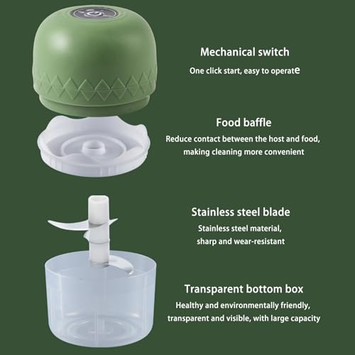 Electric Garlic Chopper, 250ml Mini Food Processor, Usb Garlic Mincer - image 6