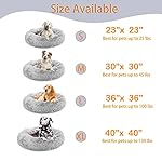 Plush-Calming-Dog-Bed-Donut-Dog-Bed-for-Small-Medium-Large-Dogs-Anti-Anxiety-Round-Dog-Bed-Soft-Fuzzy-Calming-Bed-for-Dogs-Cats-Comfy-Bed-Marshmallow-Cuddler-Nest-Calming-Pet-Bed