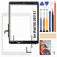 Touch Screen für iPad 5th Generation 2017 9.7” - für iPad 5 Touch Screen Digitalisierer für iPad 5 Bildschirm Glas Weiß mit Home Button A1822 A1823