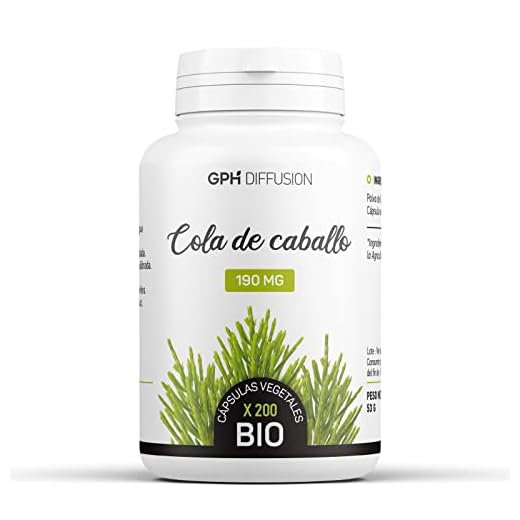 Cola de caballo Orgánico - Equisetum arvense - 190mg - 200 cápsulas vegetales