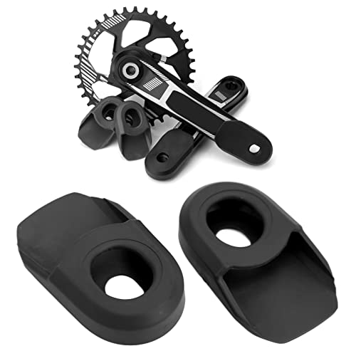 VGEBY Silicone Crank Cover, 2PCS Bike Crank Cover Protector Silicone BIcycle Crank Arm Sleeve Cover Protective Case Bicycle Crank Arm Boots Soft Cover(black) Bicycles And Spare Parts - Image 2