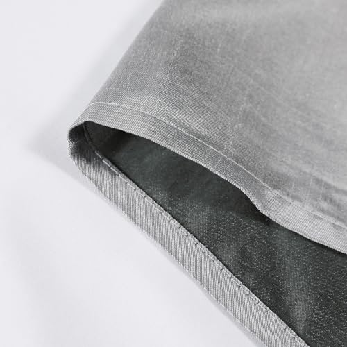 Chyhomenyc Uptown Silver Grey Tier Curtains 24 Inch Length 2 Panels, Faux Silk Room Darkening Privacy Short Curtains For Small Window Farmhouse Bedroom Basement Bathroom thumb #6