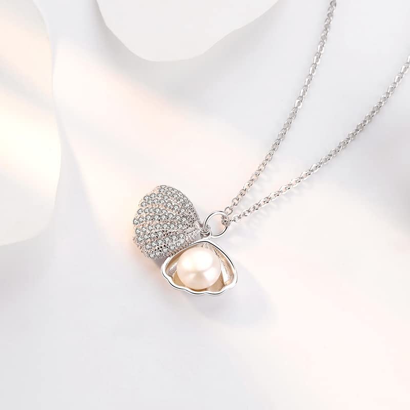 S925 Silver Shell Naszyjnik z pereł Kobieta Fritillary Niche Design Łańcuch do obojczyka