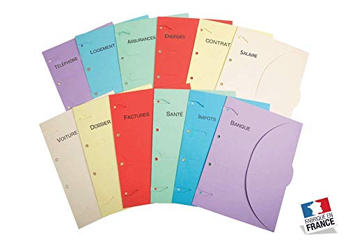 Smartfolder Pochette de Rangement A4 Pack de 12 thèmes maison pour documents