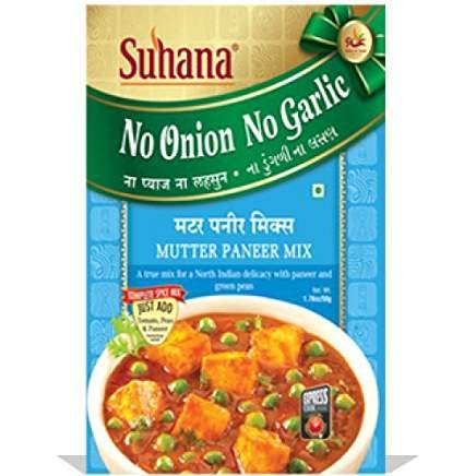 Suhana Mutter Paneer Nong (No Onion No Garlic) 50g Pouch | Spice Mix | Easy to Cook | Pack of 9