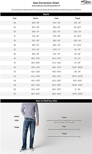 Silver Jeans Co. Men's Gordie Relaxed Fit Straight Leg Jeans, Med Wash Soc227, 32W X 30L4