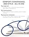 DIDINSKY Prado Round Armless Reading Glasses – Compact Travel Reading Glasses with Case – Anti-Glare, Anti-Scratch – Klein