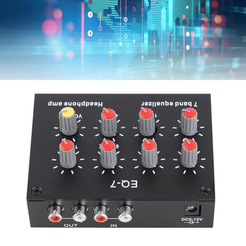 Ecualizador gráfico de 7 bandas LICAEVEY con rango de control de graves de ±12 dB para auriculares, fuente de alimentación DC 5 V - 12 V miniatura 3